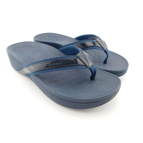 navy blue vionic sandals